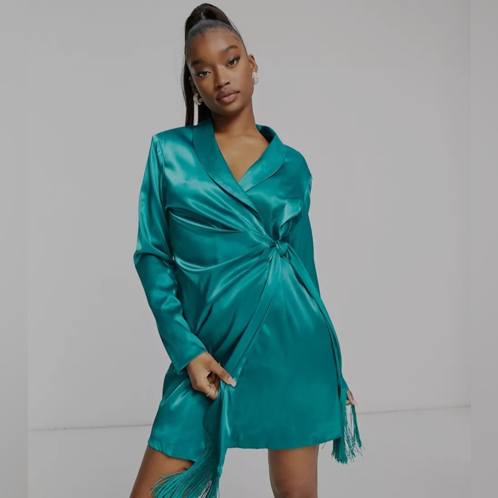 Blazer Dress with Fringe Belt